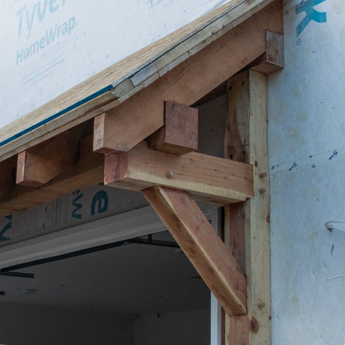 timber framed roof for a windwo