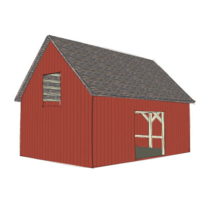 tradional framed horse barn