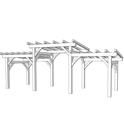 3 bay timber framed pergola