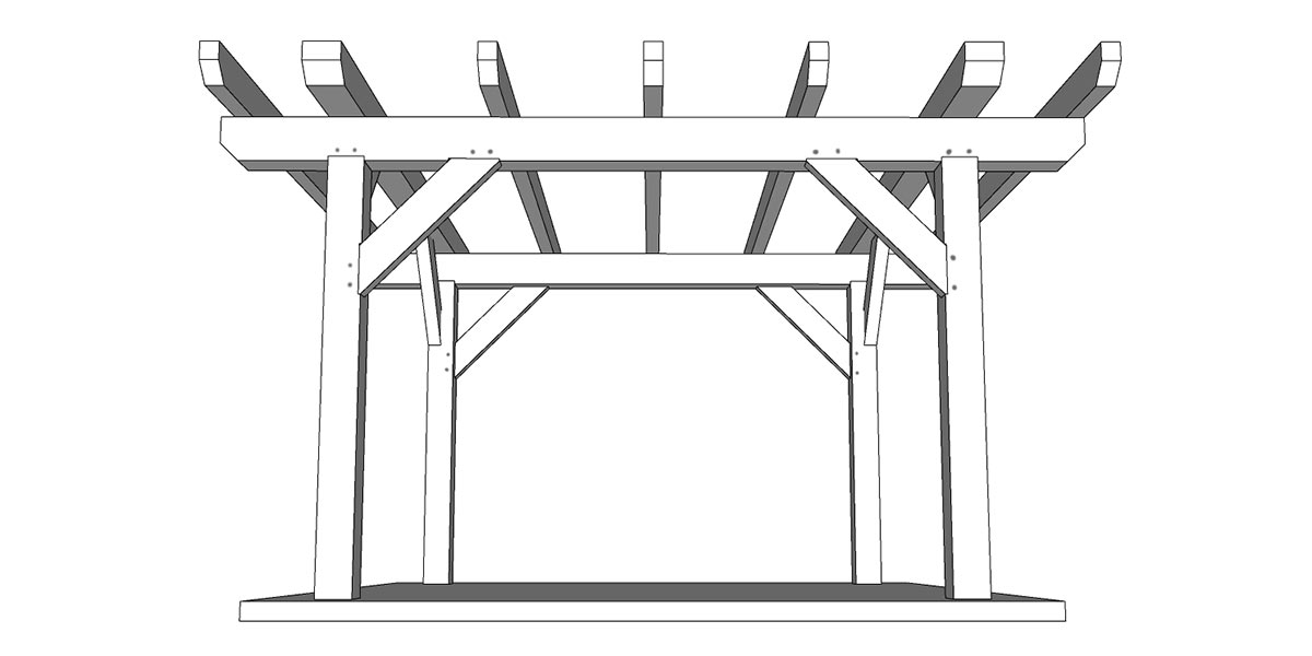 timber framed pergola