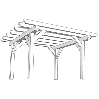 cad rendering of a pergola