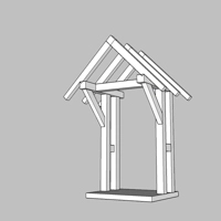 CAD drawing timber framed porch roof