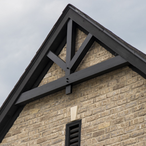 Custom timber framed gable truss on a Residential home.