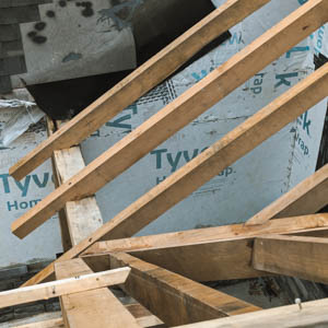 timber framed cherry rafters on beam